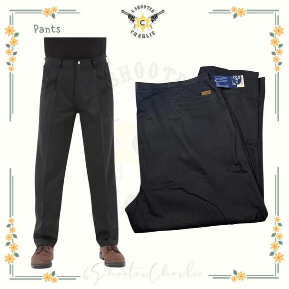NWT Wrangler Rugged Wear 37799DB Twill Pleated Pants Mens Size 54 x 32 Black - Picture 1 of 6